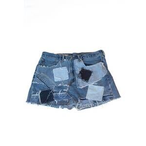 NEW KNOTWTR women's patch denim skirt in blue